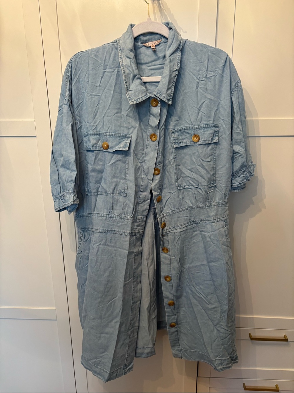 Light Blue Button-Front dress
